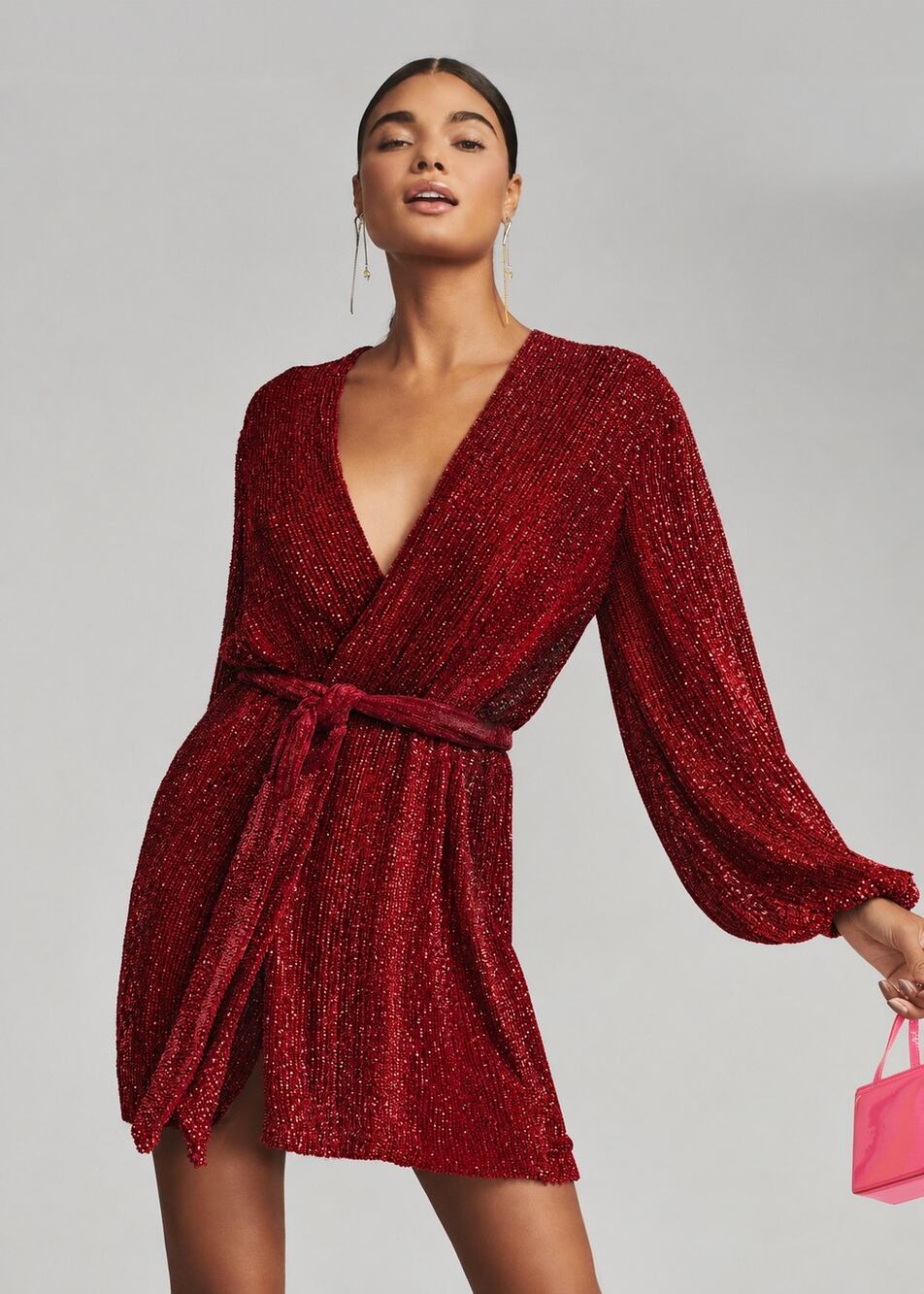 Retrofete Gabrielle Robe Sequins Party Dress Red XS